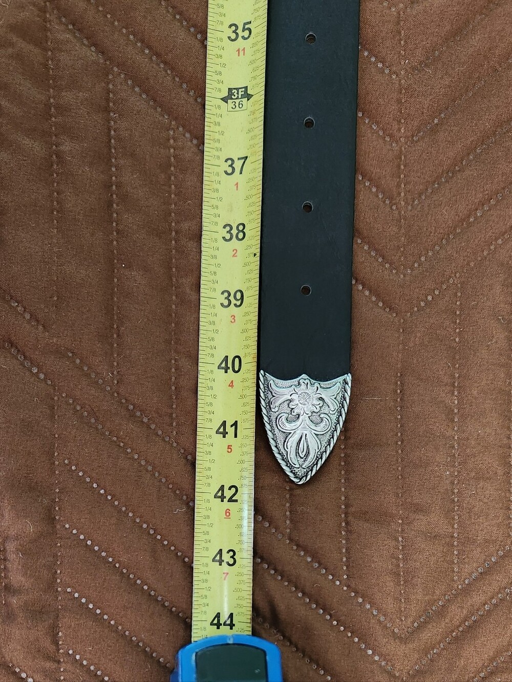New York & Company Black and Silver Faux Leather Belt, Sz L/XL, Good Condition - Picture 6 of 7
